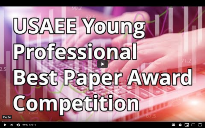 Webinar: USAEE Young Professional Best Paper Award Competition